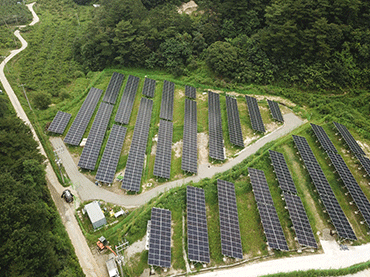 Système de sol solaire à fondation en béton en Corée du Sud. 650KW